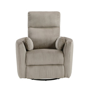 English Elm Taupe Corduroy Swivel Glider Recliner Chair with 360° Rotation, Smooth Recline, Plush Cushioning for Living Room Comfort and Style B011P383306