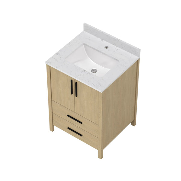 English Elm 24" Freestanding Bathroom Vanity with Countertop Soft Close Storage Melamine Cabinet T3785P442249