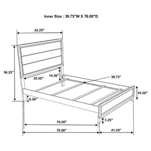 English Elm Cabrillo Two-tone Grey Oak Twin Bedroom Set with Nickel Hardware and Dovetail Storage B062S01688