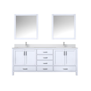 English Elm White Double Bath Vanity 80 in W x 22 in D with Cultured Marble Top, Chrome Faucet & 30 in Mirrors B2731S01109