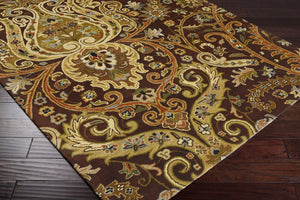 Surya Ancient Treasures 9' X 13' Hand Tufted Nz Wool Rug - Timeless Elegance & Sophisticated Comfort Black Nz Wool A141-913