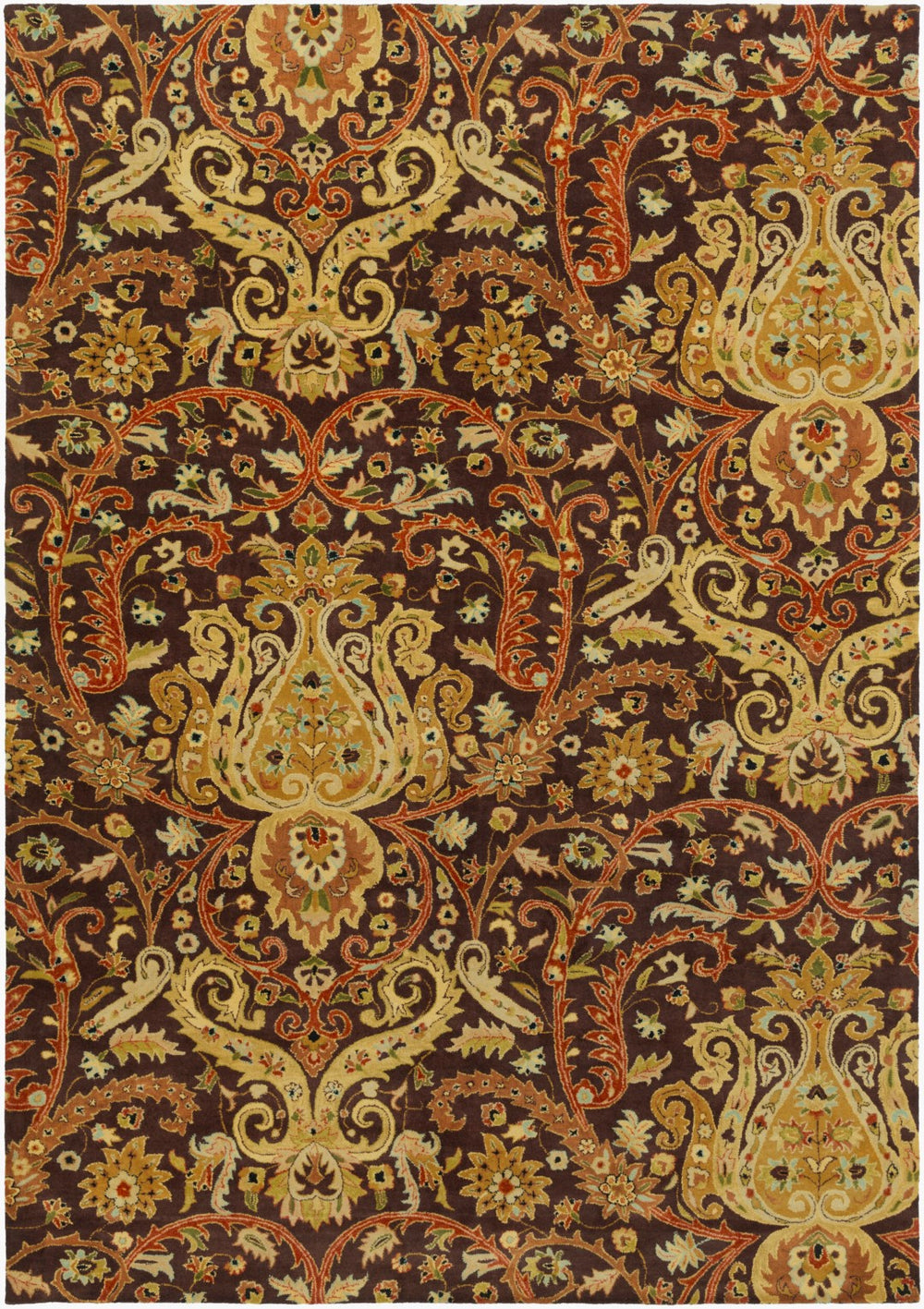Surya Ancient Treasures 9' X 13' Hand Tufted Nz Wool Rug - Timeless Elegance & Sophisticated Comfort Black Nz Wool A141-913