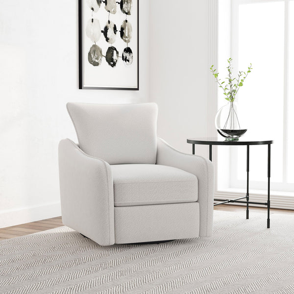 English Elm Nikko Upholstered Swivel Glider Chair in Vanilla — Cozy Farmhouse Comfort, Smooth 360° Motion, Plush Seating B062P353405
