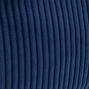 English Elm Giant Corduroy Bean Bag Sofa with Armrests Foam Filled Cozy Adult Lounge Chair Dark Blue W2200P442801