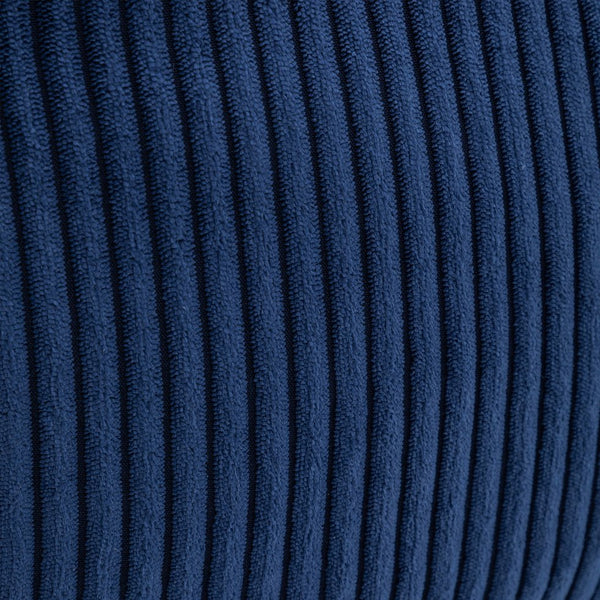 English Elm Giant Corduroy Bean Bag Sofa with Armrests Foam Filled Cozy Adult Lounge Chair Dark Blue W2200P442801
