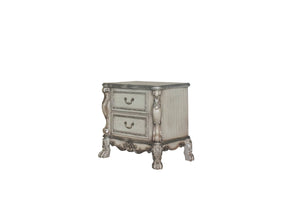 English Elm Dresden Vintage Bone White Nightstand with Felt-Lined Dovetail Drawers, Claw Legs & Resin Moldings B2726P261895