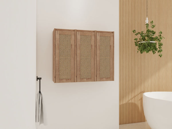 English Elm 36" Bathroom Side Cabinet - Modern Wall-Mounted Design With Soft-Close Doors For Organized Storage W999S00339