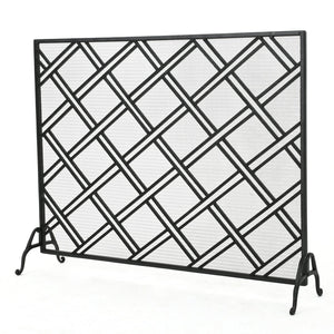 English Elm Christopher Knight Home® - FIRE Iron Fireplace Screen with Durable Mesh Guard and Stable Frame for Safety and Classic Hearth Appeal Black 61129.00BLK