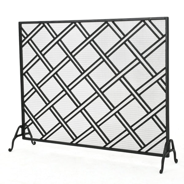 English Elm Christopher Knight Home® - FIRE Iron Fireplace Screen with Durable Mesh Guard and Stable Frame for Safety and Classic Hearth Appeal Black 61129.00BLK