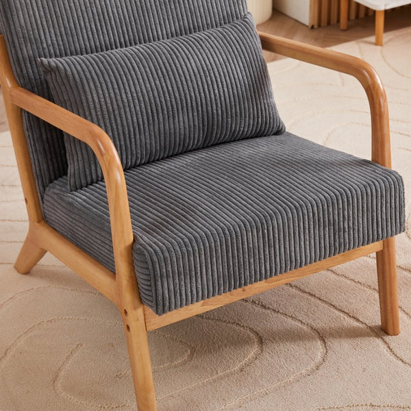 English Elm Mid-Century Accent Chair & Coffee Table Set - Vintage Luxury Design For Cozy Living Spaces & Relaxation W2989P362780