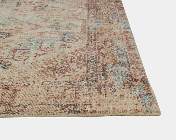 Sunpan Zagora Loom-Knotted Rug - Luxuriously Soft Viscose, Artisan Crafted with Unique Patterns for Your Home Rust