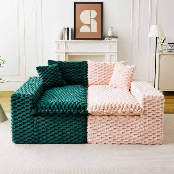 English Elm Luxury Color-Block Turtle Velvet Sofa – Versatile Modular Design For Cozy Living Room Comfort & Style W3371S00049