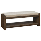 Madison Park Ivan Modern/Contemporary Accent Bench with Lower Shelf MP105-1222 Brown