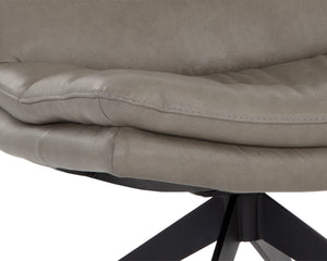 Sunpan KELLER Swivel Lounge Chair in Missouri Stone Leather - Mid-Century Modern Comfort & Style 108722