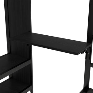 English Elm Full Over Twin Bunk Bed With Integrated Wardrobe, Trundle, Foldable Desk & Noise-Reduced Design In Black W1580S00136