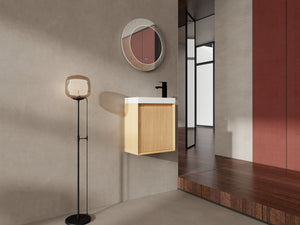 English Elm 18.5" Wall-Mounted Bathroom Vanity With Resin Sink & Soft-Close Door For Smart Space-Saving Design W1972P362127