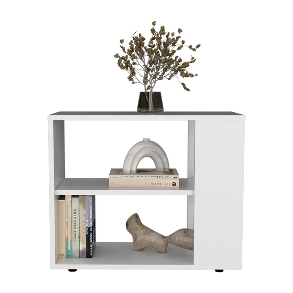 English Elm Zenda White Sideboard with Casters – Engineered Wood Storage Cabinet, Modern Compact Organizer (90) B092P286122