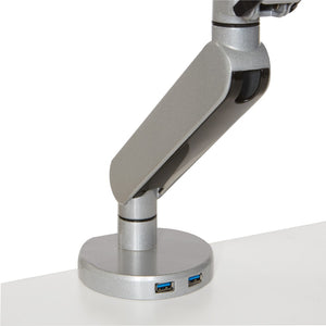 OSP Home Furnishings Single Monitor Arm with Gas Lift and Full Articulation for Ergonomic Desk Setup Silver A2MAS1730-SV