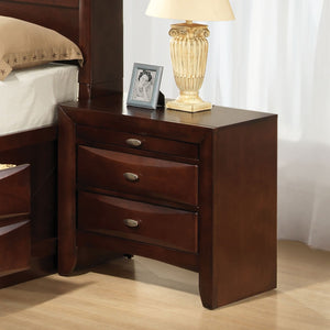 English Elm Contemporary Queen Storage Bed Set with Bookcase Headboard in Warm Cherry Finish B2741S00568