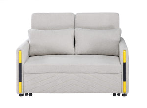 English Elm Perseo Plush Teddy Velvet Sleeper Loveseat with Dual Pull Design for Compact Spaces B2749P413192