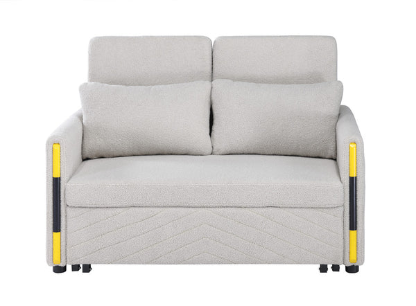 English Elm Perseo Plush Teddy Velvet Sleeper Loveseat with Dual Pull Design for Compact Spaces B2749P413192