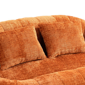 English Elm Bean Bean Bag Sofa High-Density Memory Foam Two-Seater Lounger High Back Chenille Cozy Support Orange W395P181437