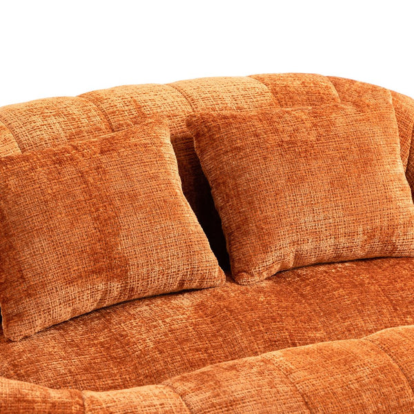 English Elm Bean Bean Bag Sofa High-Density Memory Foam Two-Seater Lounger High Back Chenille Cozy Support Orange W395P181437