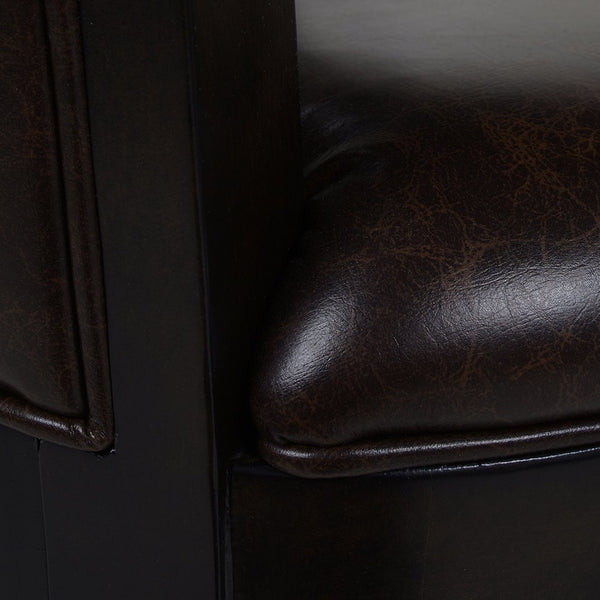 English Elm Jennifer Taylor Home - Williams 27In Swivel Counter Height Bar Stool - Vintage Brown Faux Leather, Comfort & Style Combined B2719P238370