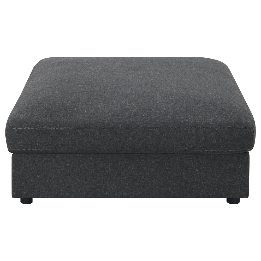 English Elm Duncan Charcoal Square Upholstered Ottoman Bench with Plush Padding, 41" x 41" Modern Accent Seat B062P331082