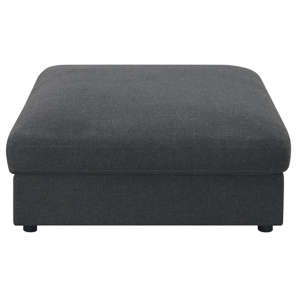 English Elm Duncan Charcoal Square Upholstered Ottoman Bench with Plush Padding, 41" x 41" Modern Accent Seat B062P331082