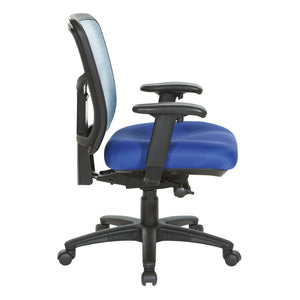 OSP Home Furnishings Blue Air Mist Ergonomic Mesh Office Chair with Lumbar Support and Synchro Tilt Control 92555-9278