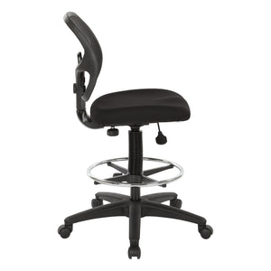 OSP Home Furnishings Deluxe Ergonomic Drafting Chair with Breathable Mesh Back and Padded Seat for Studio Use 18-In DC2990