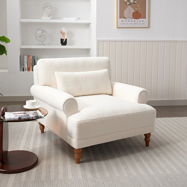English Elm Mirod Oversized Polyester Accent Chair with Column Legs and Ergonomic Lumbar Support N760S0000028W