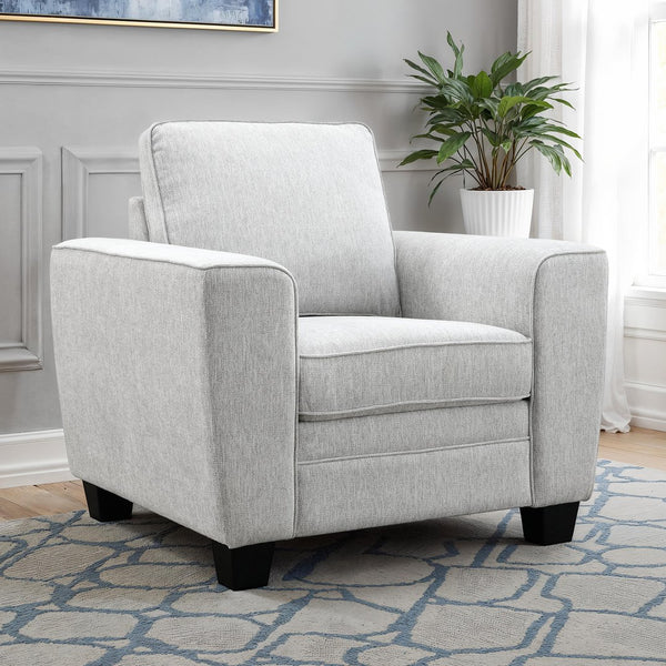 English Elm Light Gray Transitional Accent Chair 39.4"W Plush Chenille & Faux Fur Upholstery Black Tapered Legs B2741P397634