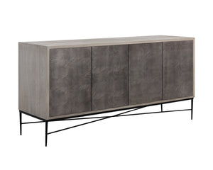 Sunpan Algarve Sideboard - Mid-Century Modern Design with Solid Mango Wood and Unique Artisan Craftsmanship Grey