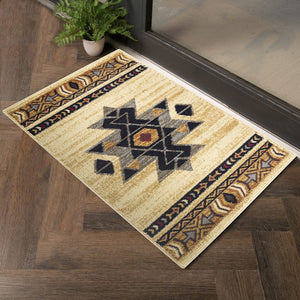 English Elm Tribes Cream Southwest Area Rug 2'7" X 7'3" – Durable, Soft, Stain-Resistant For High-Traffic Areas B186P181002-GIGA