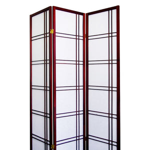 English Elm 70" Tall Girard 3-Panel Room Divider Screen In Cherry Finish - Elegant, Flexible Privacy Solution B072115962