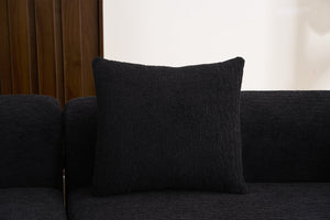 English Elm Compression Compression Sponge Sofa Curved Modular Sectional with 30D High-Density Chenille Sleeper for Cozy Apartment Living Room Comfort and Safe Rounded Design Black W2231S00041