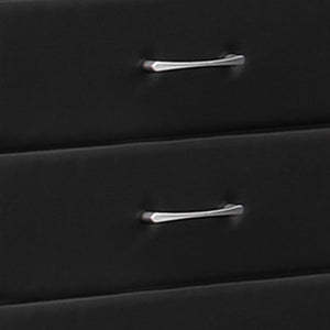 English Elm 5 Drawer Faux Leather Upholstered Chest Tapered Legs Bedroom Storage Modern B056P416786