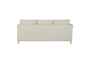 English Elm Sofa elegant upholstered design with skirt, reversible Dacron-wrapped cushions and two pillows Off White 86 L x 42.5 W x 26.75 H B2699P225138