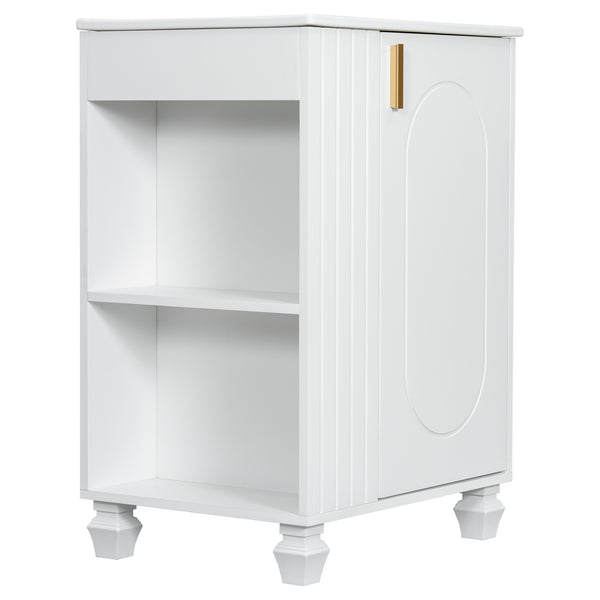 English Elm Christopher Knight Home® - 24" Retro Bathroom Vanity with Ceramic Sink, Solid Wood Frame, Soft-Close Door, Ample Storage White N759P293645K