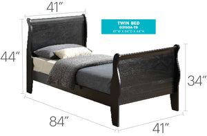 English Elm Elegant Black Twin Bed – Timeless Design, Space-Saving Solution For Stylish Bedrooms & Guest Rooms B078S00339