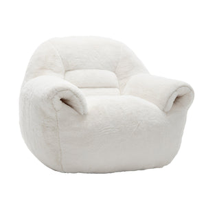 English Elm Bean Bag Chair - Plush Faux Fur Sofa With Back Support, Lightweight & Stylish Seating For All Ages W2200P326887