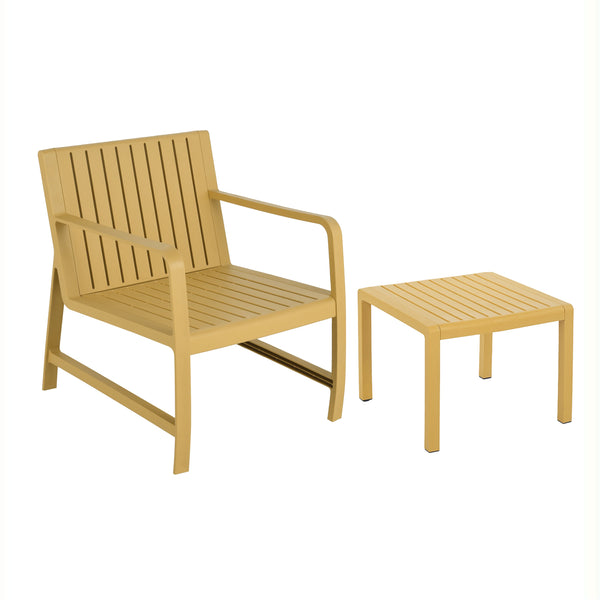 English Elm 2-Piece Indoor/Outdoor Furniture Set - Ergonomic, Waterproof, Easy-Clean Patio Chairs & Table In Yellow W3450P323305