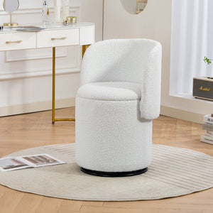 English Elm Stylish Barrel Swivel Accent Chair Upholstered Seat with Storage for Vanity or Dining W3248P424634
