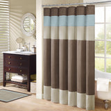 Madison Park Amherst Transitional Faux Silk Shower Curtain MP70-220 Blue