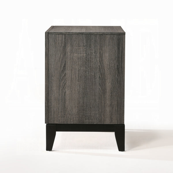 English Elm Transitional Rustic Two-Drawer Nightstand with Ample Storage, Solid Wooden Build and Easy Assembly Gray 20 L x 27 W x 25 H B2741P323123