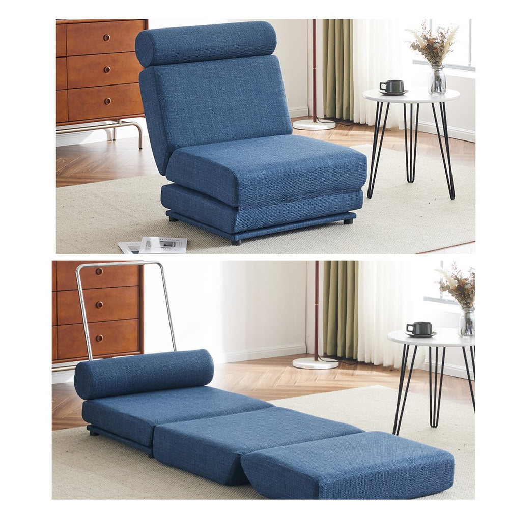 English Elm Single Foldable Sofa Bed Chair with High Density Foam and Breathable Linen Fabric W2113P181632