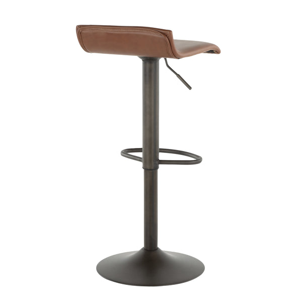 English Elm Barstool Set of 2 Adjustable Swivel Faux Leather Industrial Metal Kitchen Pub B202P222401