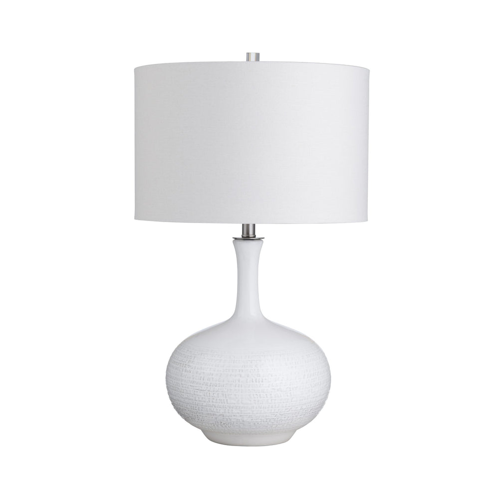 Crestview Collection 28.25"H Elegant Ceramic Table Lamp Set With Textured Design & White Linen Shade For Ambient Lighting   Cvap3127